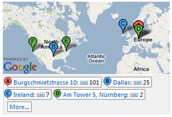 Example of Geo Maps in PRTG Ajax Web Interface